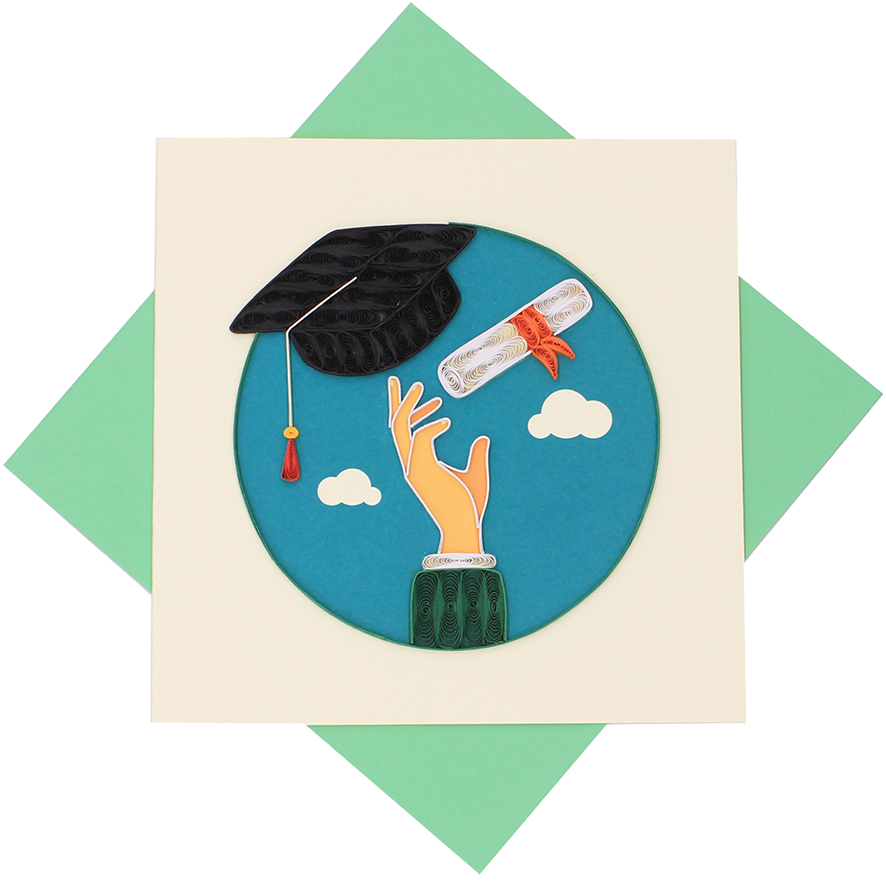Quilled Graduation Cap Card | Quilling Congratulations Greeting Card